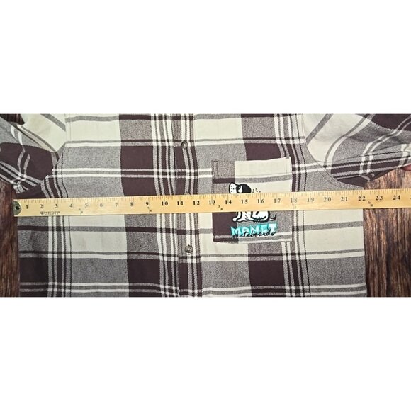 Monet Skateboards Heavy Flannel Button Up Shirt Jacket Shacket Dog Logo Men's S - Picture 5 of 13